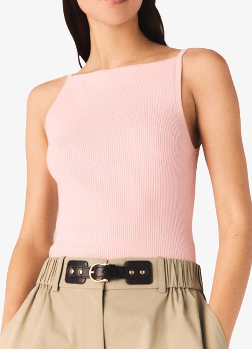 Maje Liyo ribgebreide top