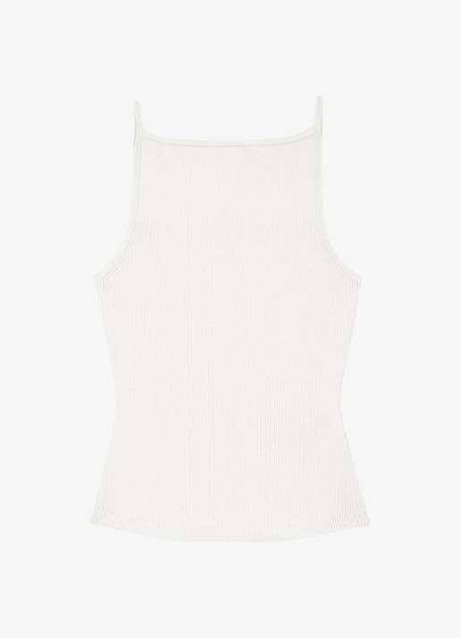 Maje Liyo ribgebreide top - voorkant 7 wit