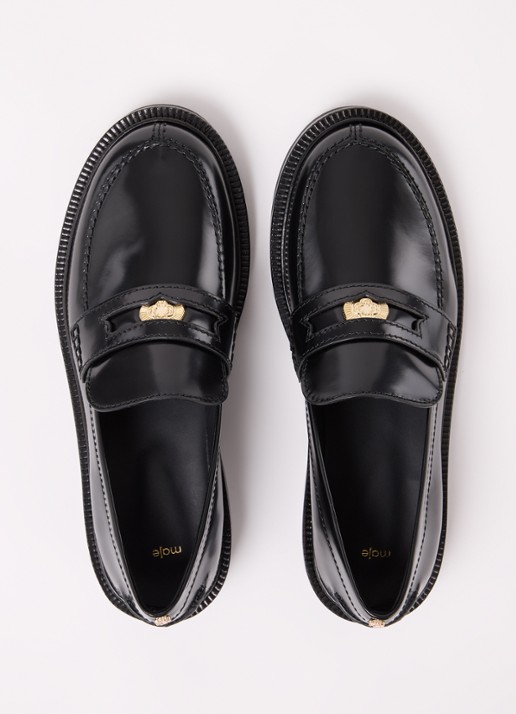 Maje Loafer van kalfsleer - detail 4 zwart