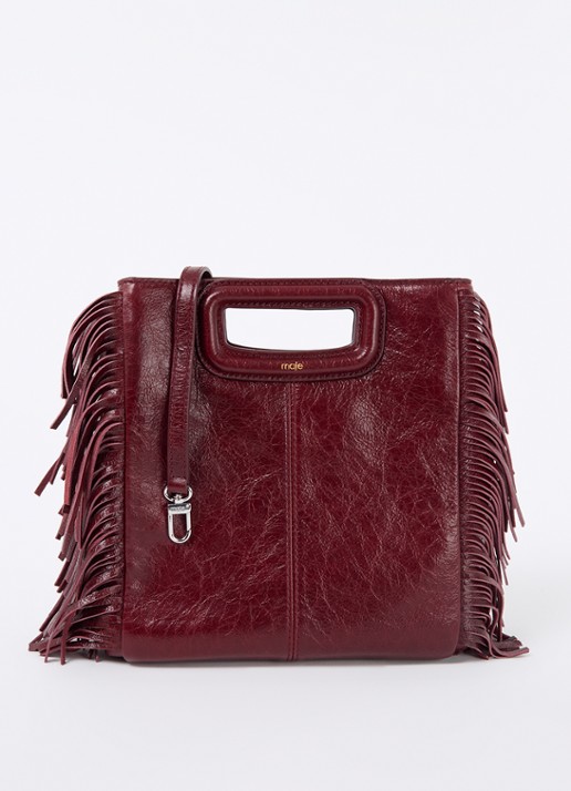 Maje M bag crossbodytas van leer met franjes