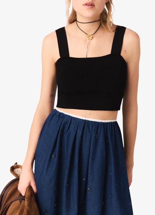 Maje Maclyna cropped tanktop met stretch
