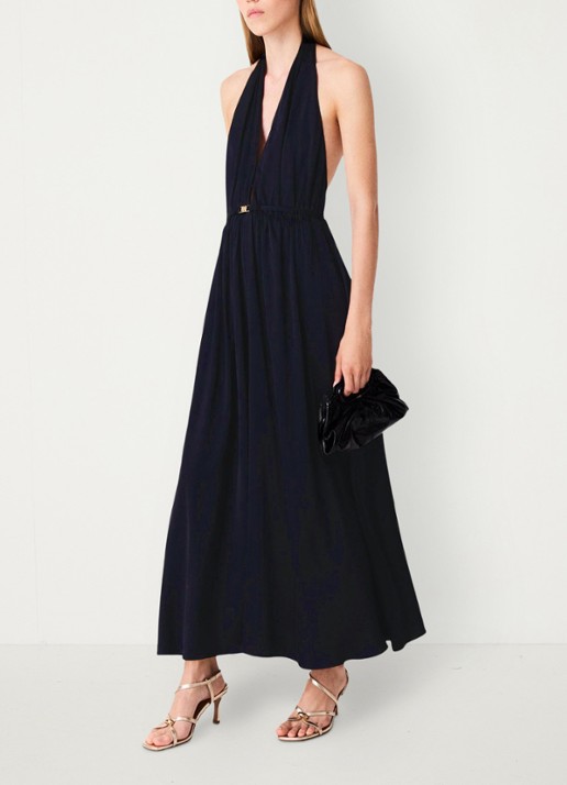 Maje Maxi halter jurk - detail 3 zwart