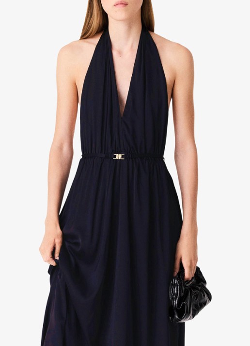 Maje Maxi halter jurk - detail 4 zwart