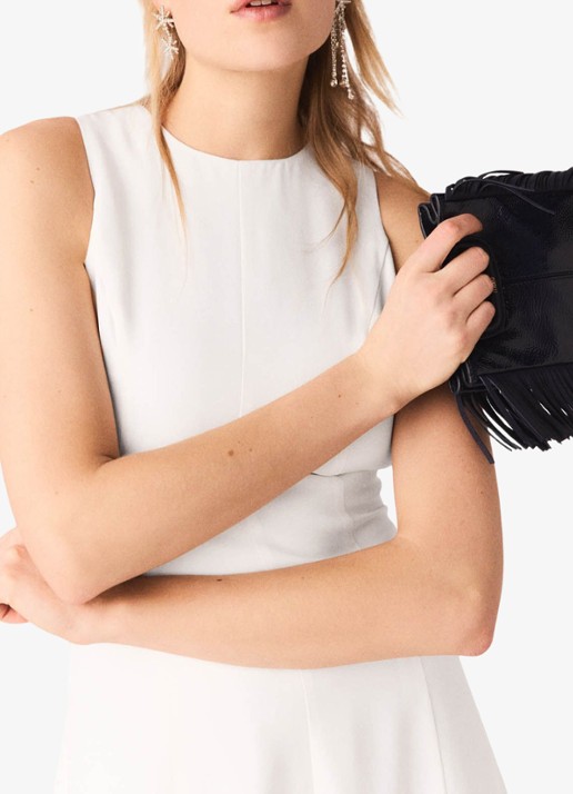 Maje Midi jurk met cut out detail - detail 6 wit