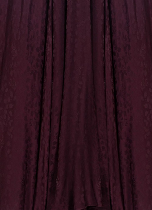 Maje Midi jurk met jacquarddessin - detail bordeauxrood