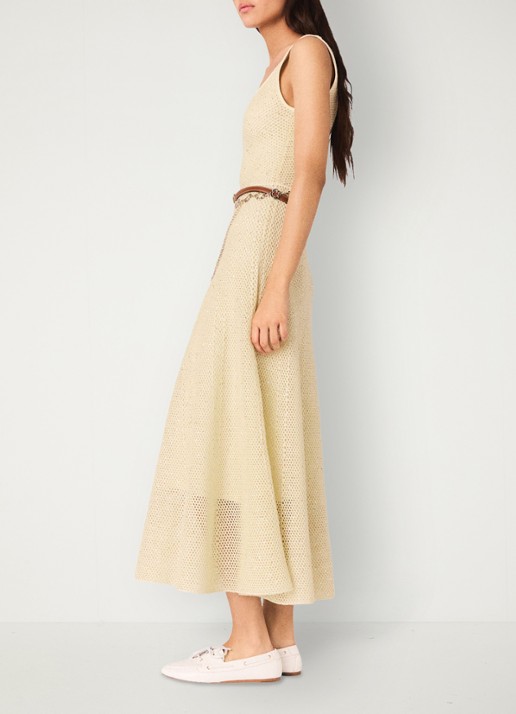 Maje Midi jurk met pailletten - detail 3 geel