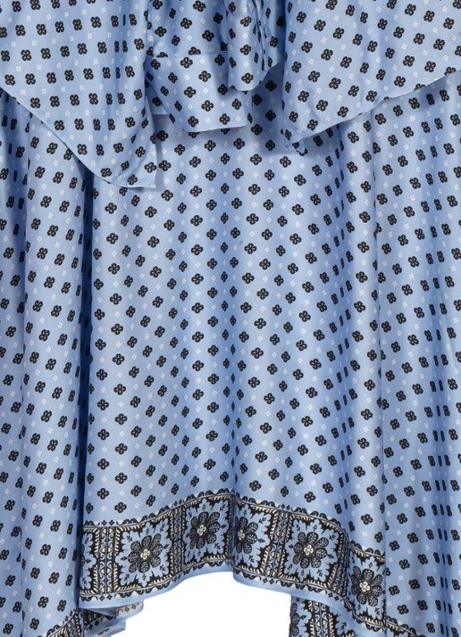 Maje Midi jurk met print - detail 7 lichtblauw