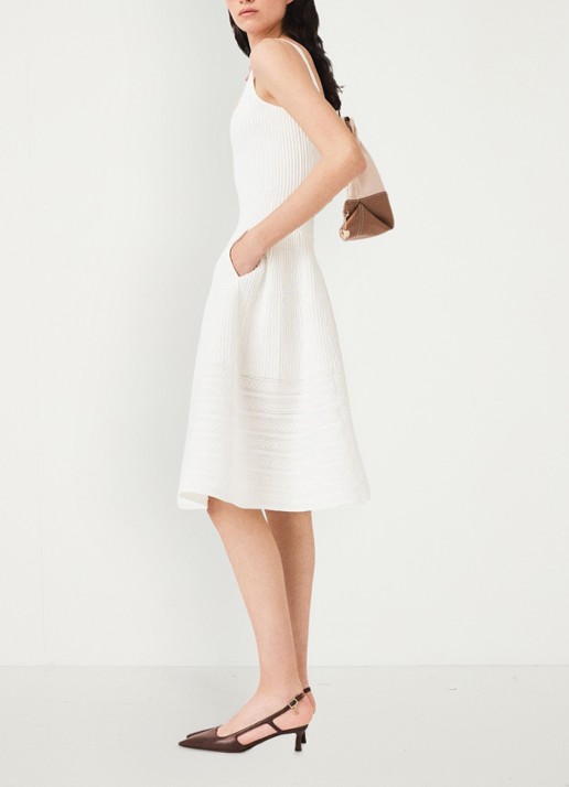 Maje Midi jurk met ribstructuur