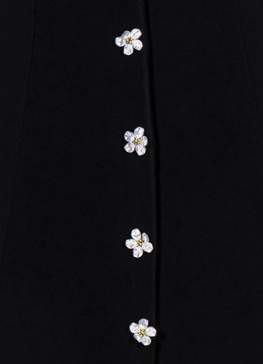 Maje Midi jurk met sierknopen - detail 7 zwart