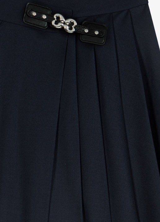 Maje Midi rok met kettingdetail - detail donkerblauw
