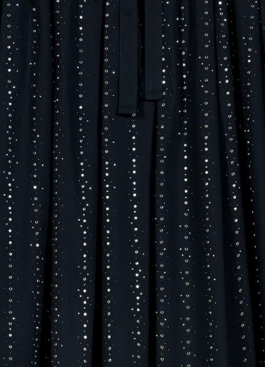 Maje midi-rok met strassdetails en afneembare strikceintuur - detail 4 donkerblauw