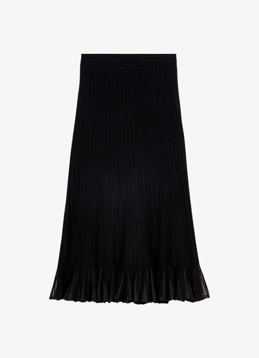Maje Midi rok met volant - voorkant 6 zwart