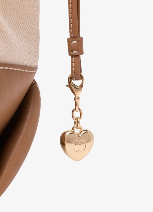 Maje Milpli tote bag van canvas en leer - detail 5 moca / wit