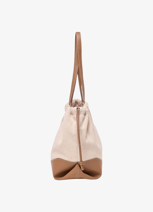 Maje Milpli tote bag van canvas en leer - detail 7 moca / wit