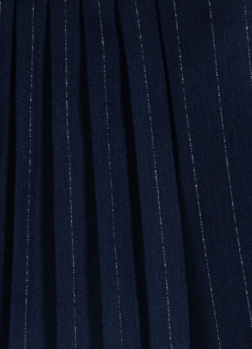 Maje Mini broekrok in wolblend met krijtstreep - detail 6 donkerblauw