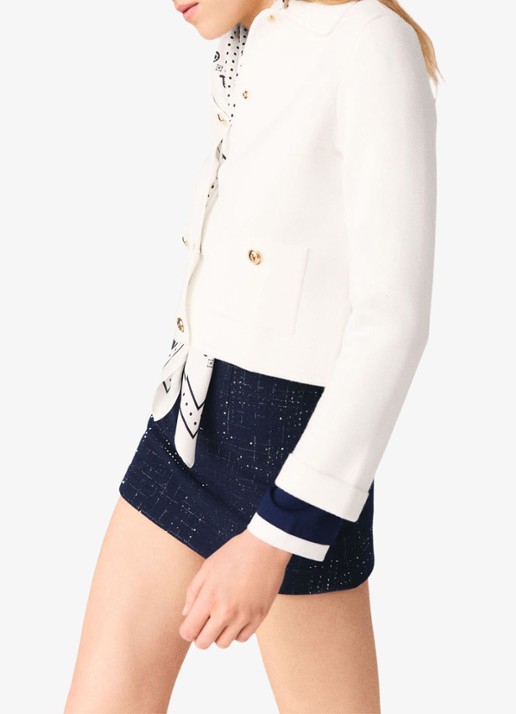 Maje Mini broekrok met strass - detail 5 donkerblauw