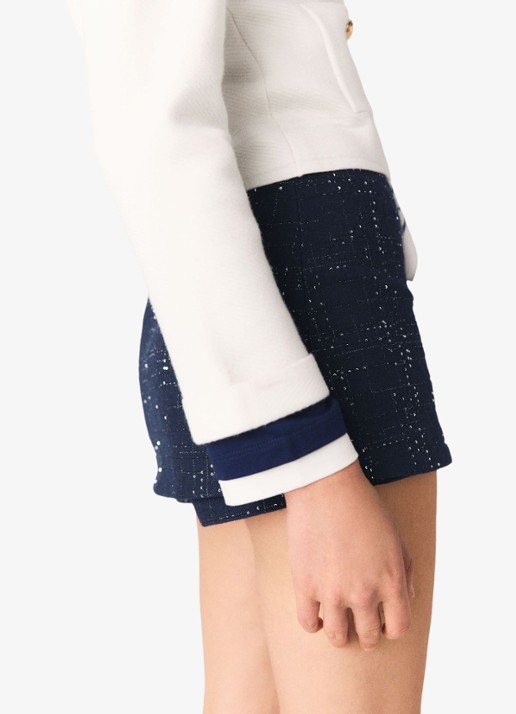 Maje Mini broekrok met strass - detail 8 donkerblauw
