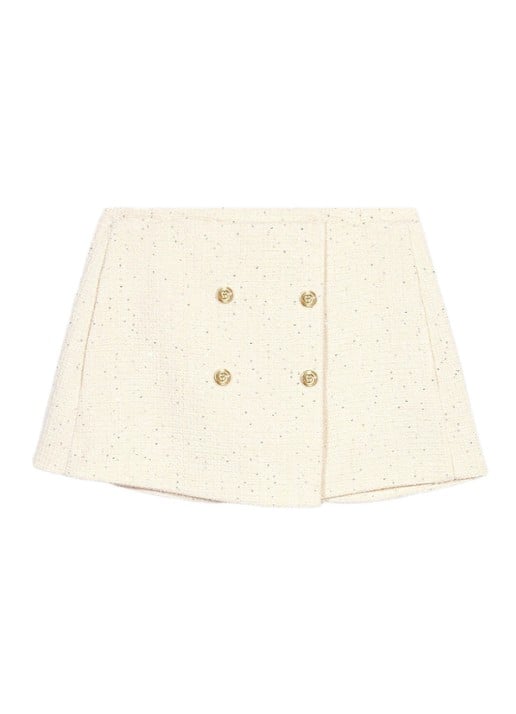 Maje Mini broekrok met tweed-look - voorkant 2 beige