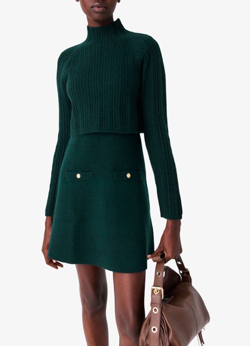 Maje Mini jurk met afneembare trui