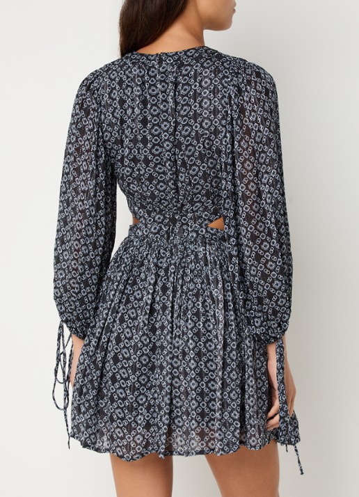 Maje Mini jurk met cut-out detail en lurex - achterkant 5 zwart