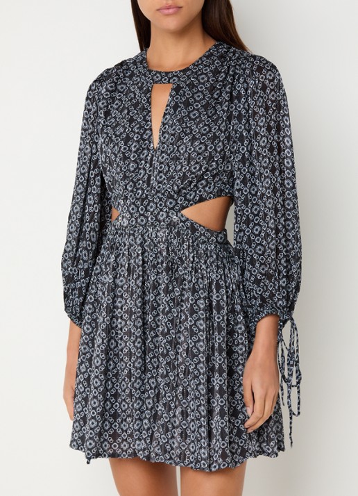 Maje Mini jurk met cut-out detail en lurex - detail zwart
