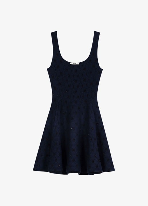 Maje Mini jurk met jacquard dessin en strass