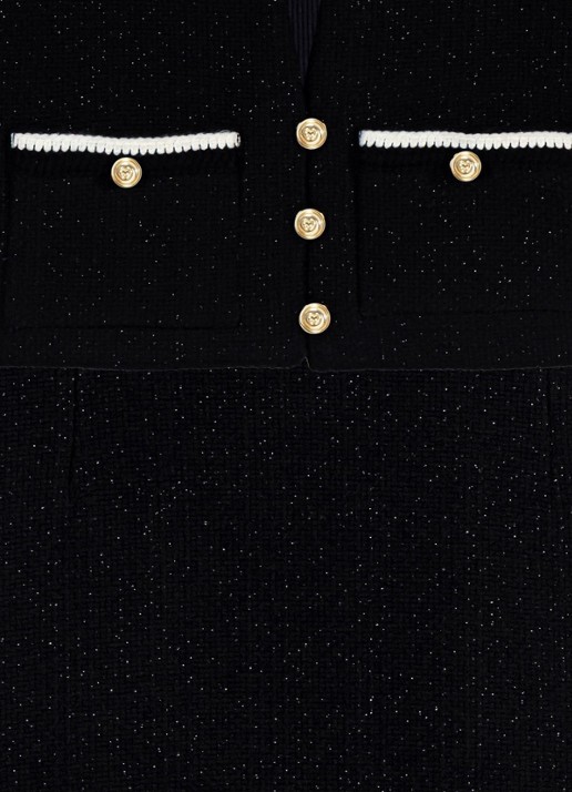 Maje Mini jurk met lurex - detail 8 zwart