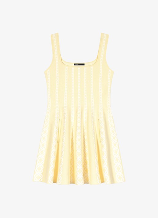Maje Mini jurk met print - voorkant 6 geel