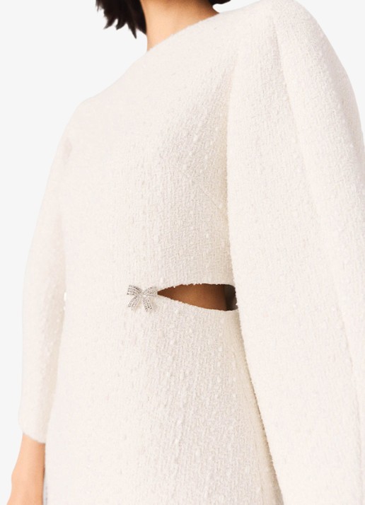 Maje Mini jurk met tweed-look - detail 4 creme
