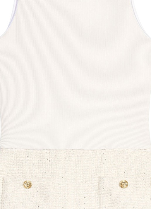 Maje Mini jurk met tweed-look - detail 5 beige