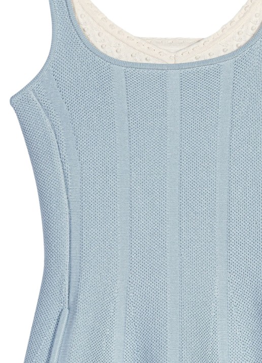 Maje Mini jurk met V-hals - detail lichtblauw