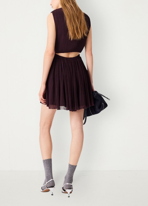 Maje Mini jurk met V-hals - achterkant 6 paars