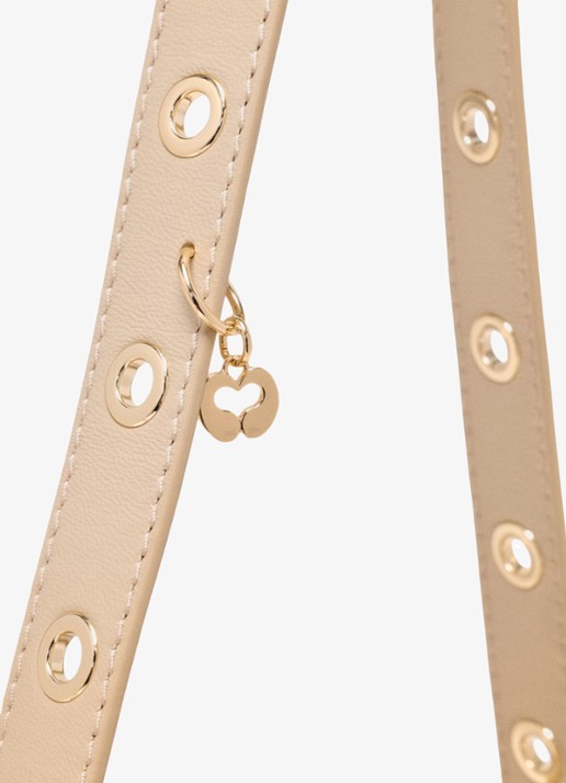 Maje Mini Miss M tas van getikte leder - detail 5 creme