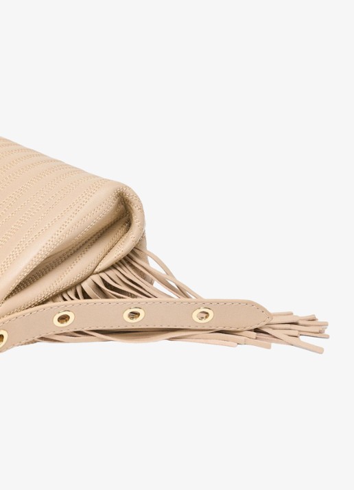 Maje Mini Miss M tas van getikte leder - detail 7 creme