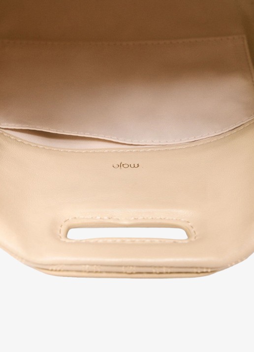 Maje Mini Miss M tas van getikte leder - detail 8 creme