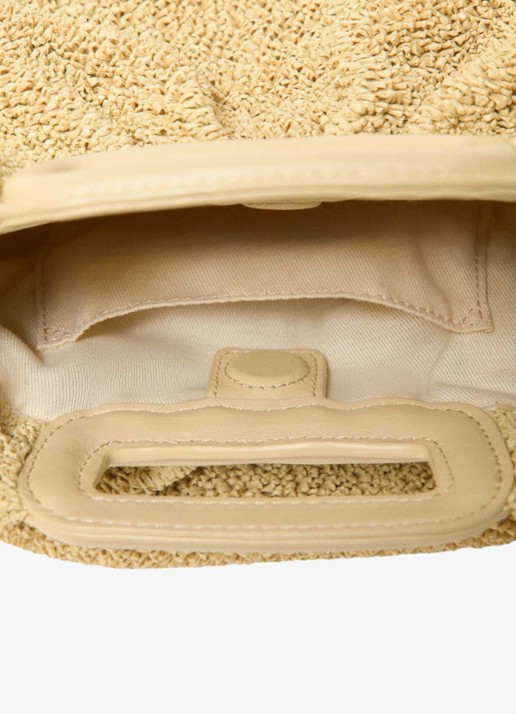 Maje Mipli handtas met structuur en afneembare schouderriem - detail 4 beige
