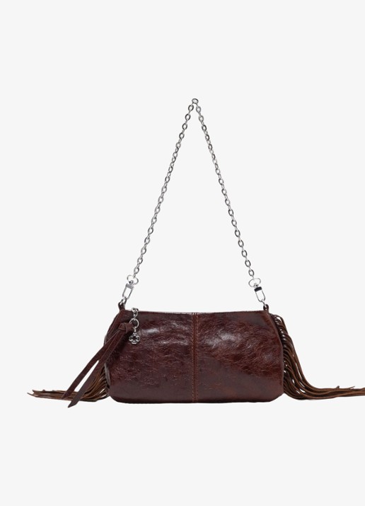 Maje Miss M clutch van leer met afneembare schouderriem