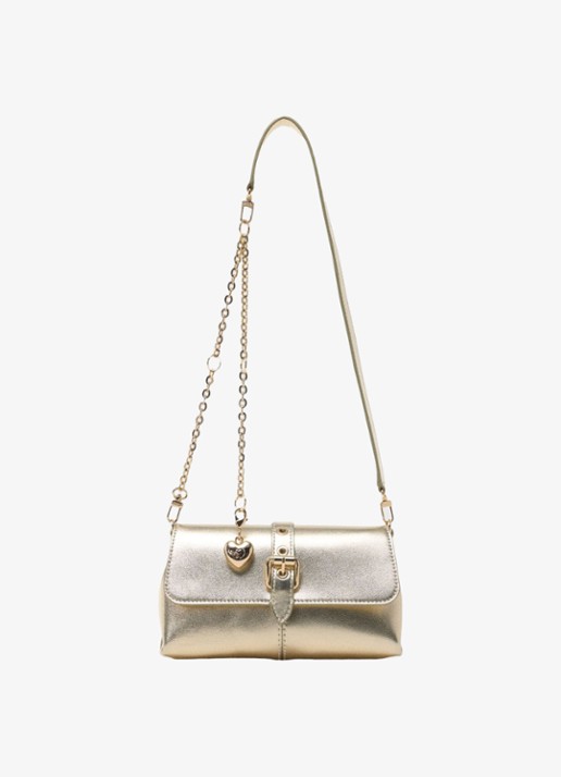 Maje Miss M Walkmetal crossbodytas van leer met metallic finish