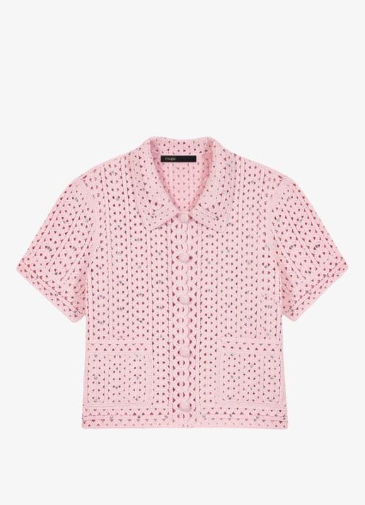Maje Mykinga vest met opgenwerkt detail