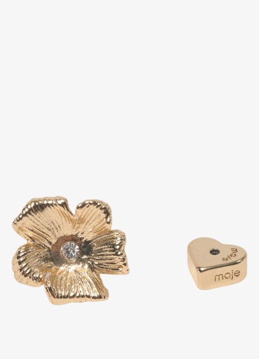 Maje Nflowerpuce oorknopjes van messing - detail goud