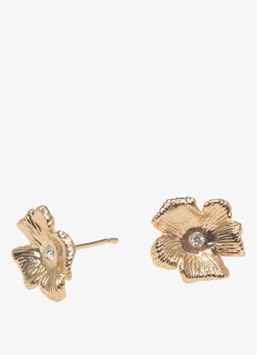 Maje Nflowerpuce oorknopjes van messing - detail 3 goud
