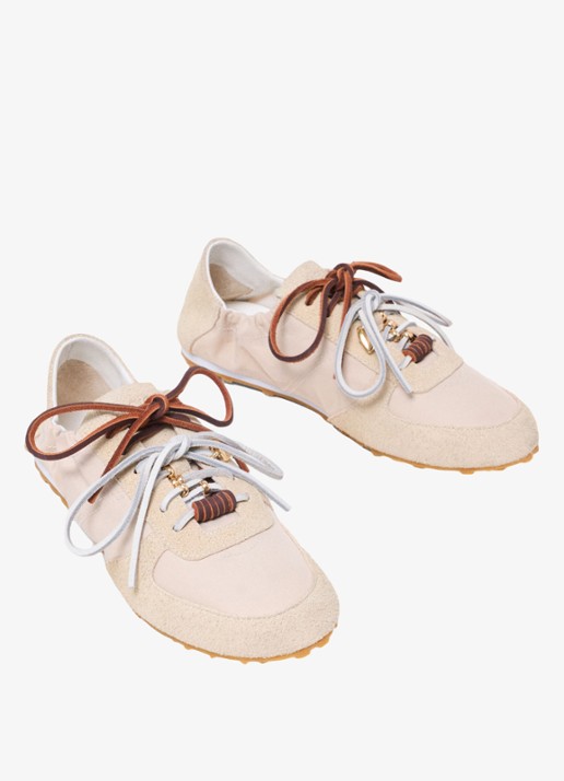 Maje Nylon sneakers met meerdere veters - detail 5 wit