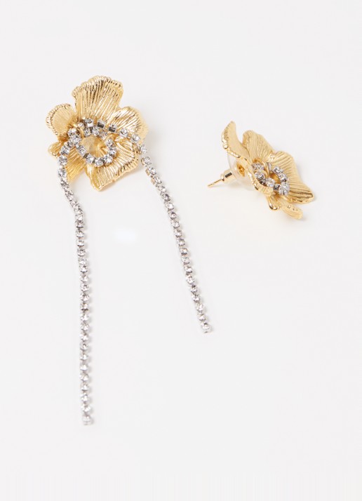 Maje Oorstekers met glassteen - detail 3 goud
