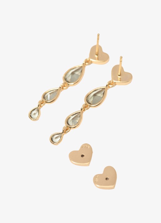 Maje Oorstekers met zirkonia - detail 6 goud