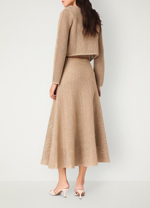 Maje Opengebreid vest met pailletten - achterkant 3 beige
