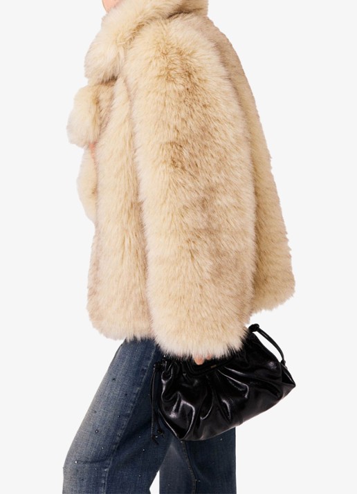 Maje Oversized jas van imitatiebont