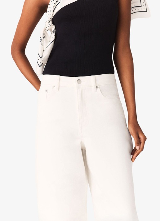 Maje Pallon high waist balloon fit jeans met steekzakken - detail 5 wit