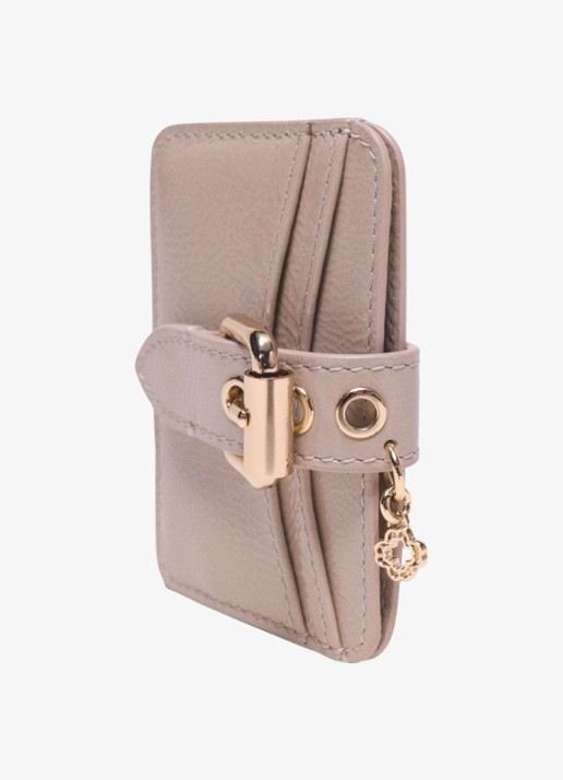 Maje Pasjeshouder van leer - detail 3 beige