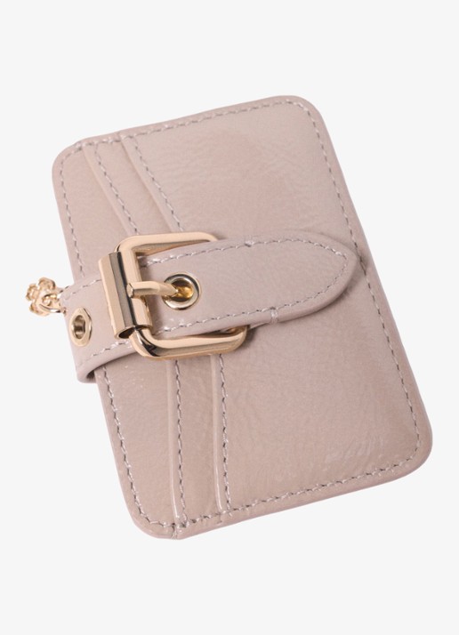 Maje Pasjeshouder van leer - voorkant 5 beige