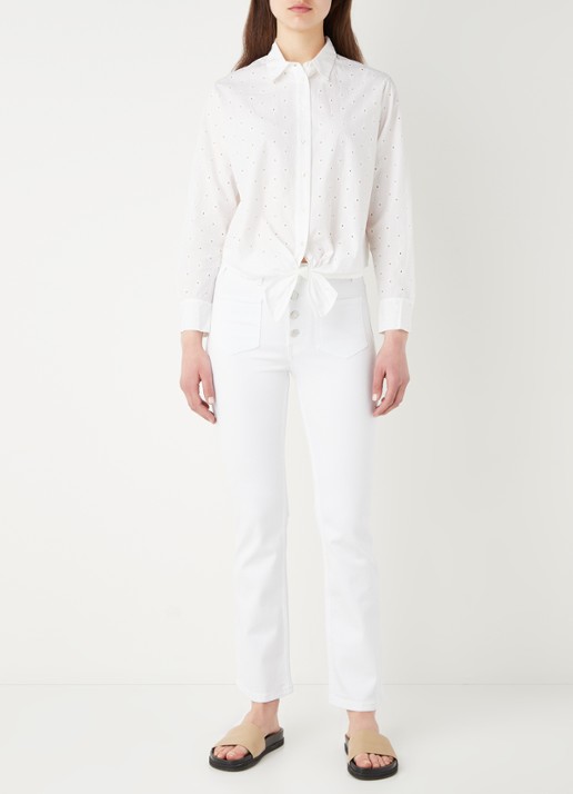 Maje Passiona high waist slim fit jeans van biologisch katoen - voorkant 3 wit